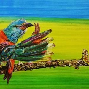 Bird Acrylic on Canvas Paper